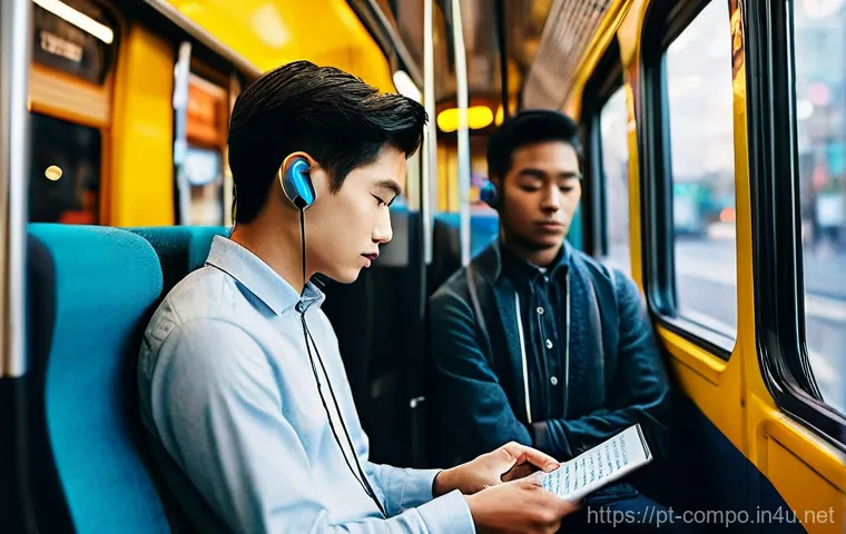 작곡가 업무일기 작성법 - **Prompt:** A serene and focused young composer, dressed in comfortable, fully covering casual wear,...