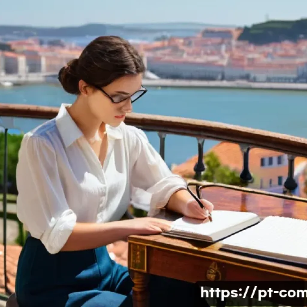 작곡가 실기 테스트 준비하기 - **Prompt:** "A young female composer, early 20s, with her hair neatly tied back, is engrossed in wri...