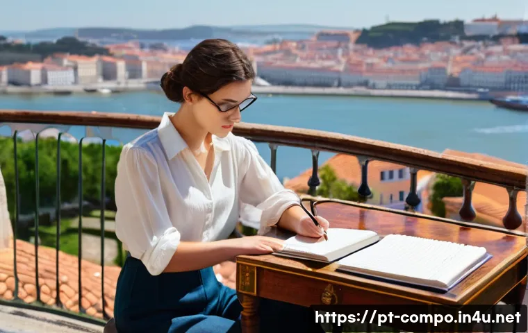 작곡가 실기 테스트 준비하기 - **Prompt:** "A young female composer, early 20s, with her hair neatly tied back, is engrossed in wri...